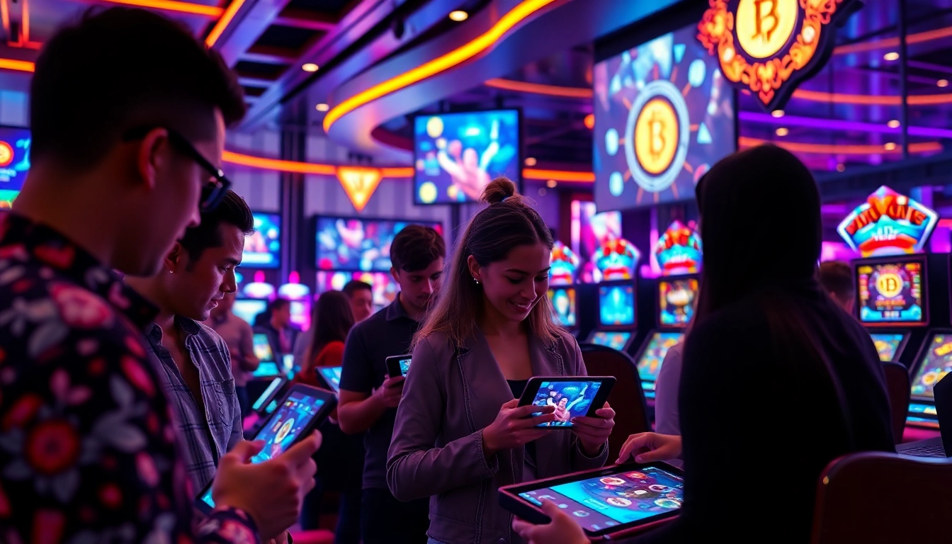 Les joueurs s'amusent dans les crypto casinos avec une ambiance moderne et dynamique.