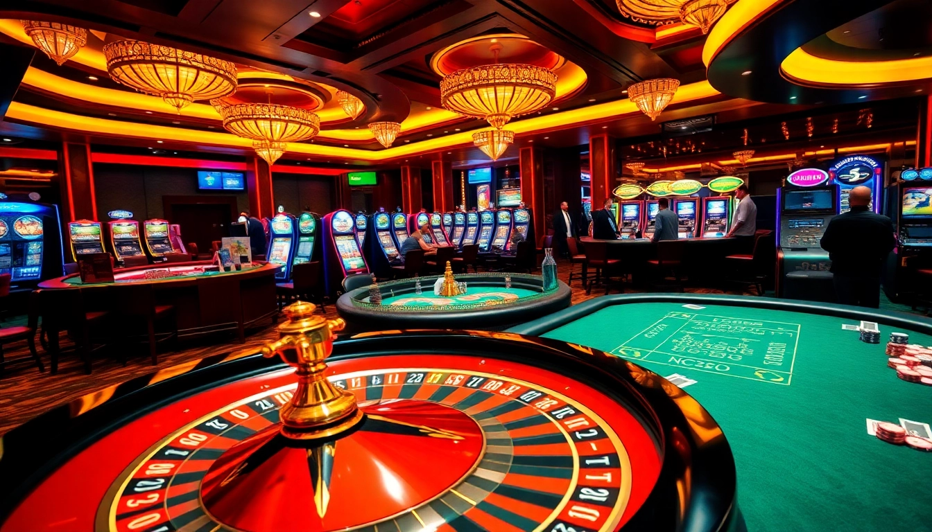 Experience the thrill of gambling with qq888 in a luxurious casino setting featuring vibrant gaming elements.